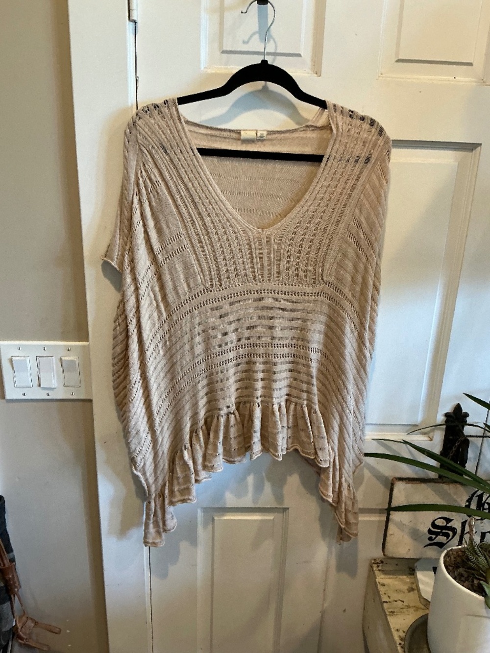 Pullover knit top with boho vibes!